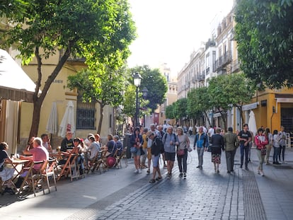 Sevilla 20/04/23 reportaje sobre el turismo en el barrio de Santa Cruz. foto. ALEJANDRO RUESGA