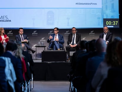 Debate electoral organizado por Pimec con la presencia de Jéssica Albiach, Pere Aragonès, Salvador Illa, Alejandro Fernández y Josep Rull