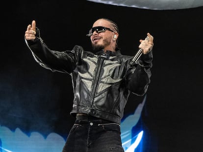 J Balvin durante el festival Coachella en Indio, California, el 21 de abril de 2024.