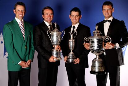 Charl Schwartzel, Graeme McDowell, Louis Oosthuizen y Martin Kaymer posan en Wentworth