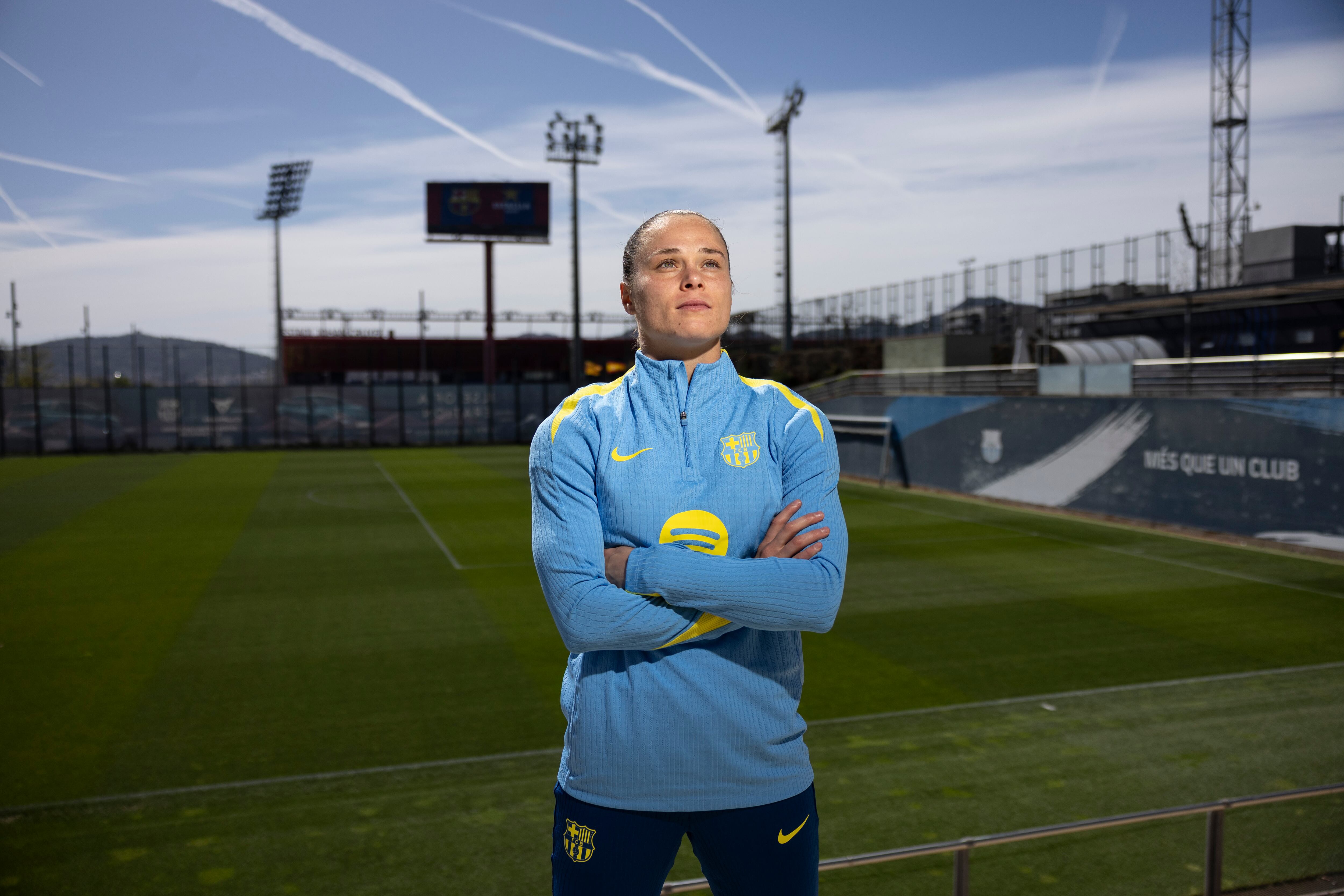 Ewa Pajor, en la ciudad deportiva del FC Barcelona de Sant Joan Despí.