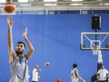 Pierre Oriola, con la selecci&oacute;n, en Madrid.