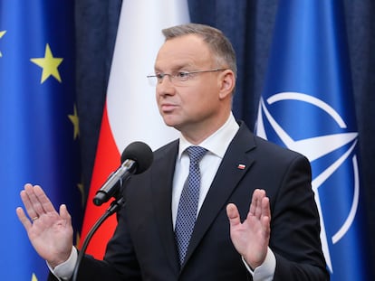 El presidente polaco, Andrzej Duda, durante una comparecencia en Varsovia el pasado 26 de octubre.