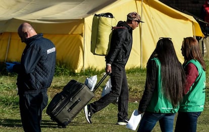Un campamento de migrantes venezolanos en Bogotá.