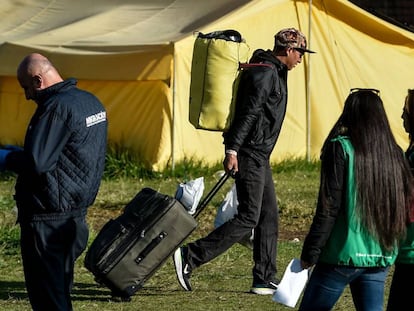 Un campamento de migrantes venezolanos en Bogotá. 