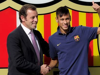 Rosell y Neymar, el día en el que el brasileño fue presentado con el Barça.