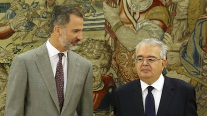 El Rey, este lunes con el presidente del Constitucional, Juan Jos&eacute; Gonz&aacute;lez Rivas.