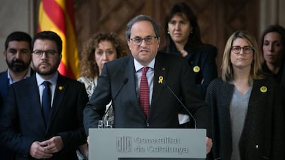 Declaracion institucional del presidente catalna, Quim Torra.