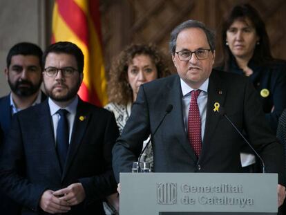 Declaracion institucional del presidente catalna, Quim Torra.