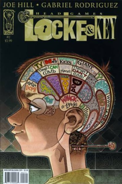 Portada del número 2 de 'Head Games', segundo álbum de la novela gráfica 'Locke & Key', de Joe Hill y Gabriel Rodríguez.