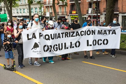 La manifestación por el "Orgullo Loco" tuvo lugar el pasado mayo en diferentes ciudades de España. En la imagen, una de las pancartas vistas en Madrid.