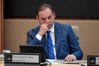 El exministro José Luis Ábalos, durante su comparecencia en el Parlamento de baleares por el 'caso Koldo' el pasado mayo.