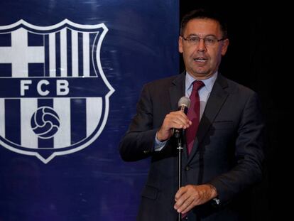 El presidente del FC Barcelona, Josep Maria Bartomeu, en agosto de 2017.