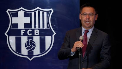 El presidente del FC Barcelona, Josep Maria Bartomeu, en agosto de 2017.