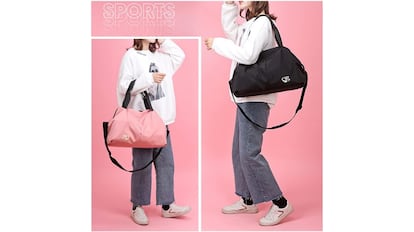 Esta bolsa de deporte con bolsillo impermeable se puede comprar en diferentes colores