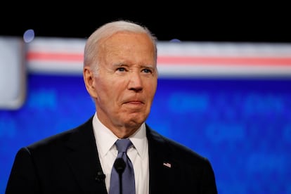 Joe Biden, durante el primer debate presidencial de las elecciones de 2024, en Atlanta.