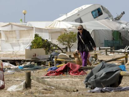 Un camping destrozado en Figueira da Foz, Portugal.  