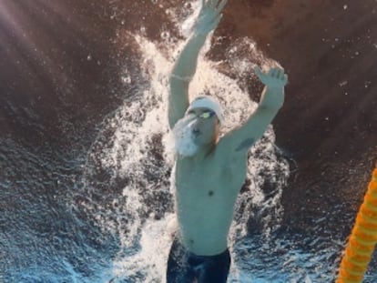 El chino Sun Yang, durante la final de los 1.500m.