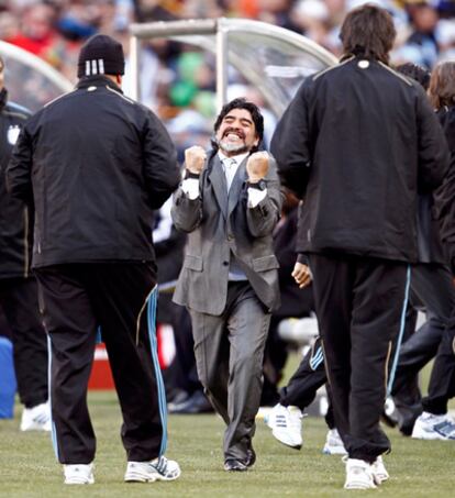El entrenador argentino, pletórico, tras la victoria por 4-1 de su selección frente a Corea del Sur.