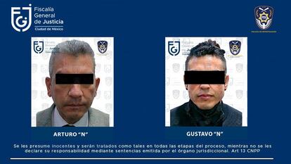 Ficha policial de Arturo 'N' y Gustavo 'N'.