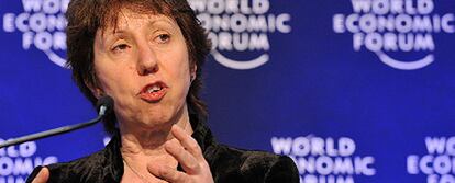 Catherine Ashton, durante una intervención en el foro de Davos.