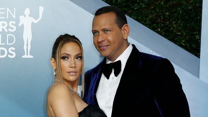 Jennifer Lopez y Alex Rodriguez en los Screen Actors Guild Award, en enero de 2020.