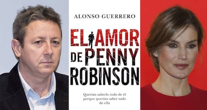 Alonso Guerrero, la portada del libro y la reina Letizia.