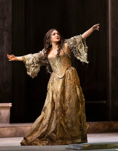 La soprano Anna Netrebko durante el primer acto de ‘La Gioconda’, el pasado 10 de abril, en Nápoles.