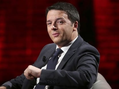 El primer ministro de Italia, Matteo Renzi, durante una entrevista televisada.  