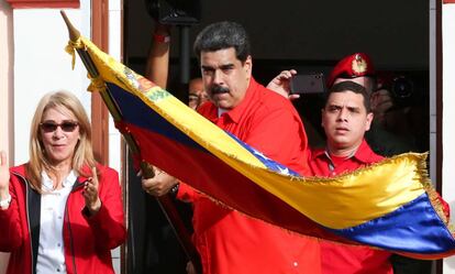Maduro, ayer en el palacio de Miraflores.
