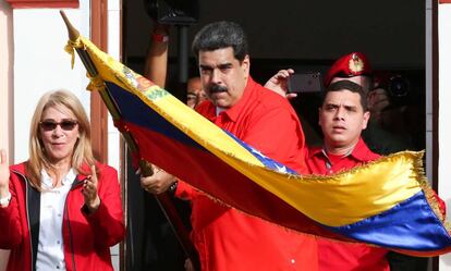 Maduro, ayer en el palacio de Miraflores. 