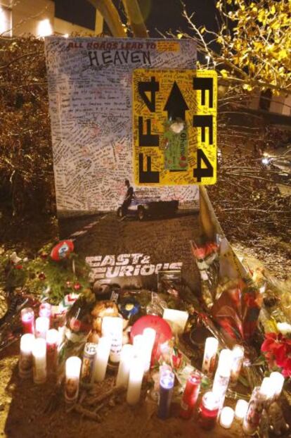 Uno de los múltiples homenajes rendidos a Paul Walker tras su muerte.