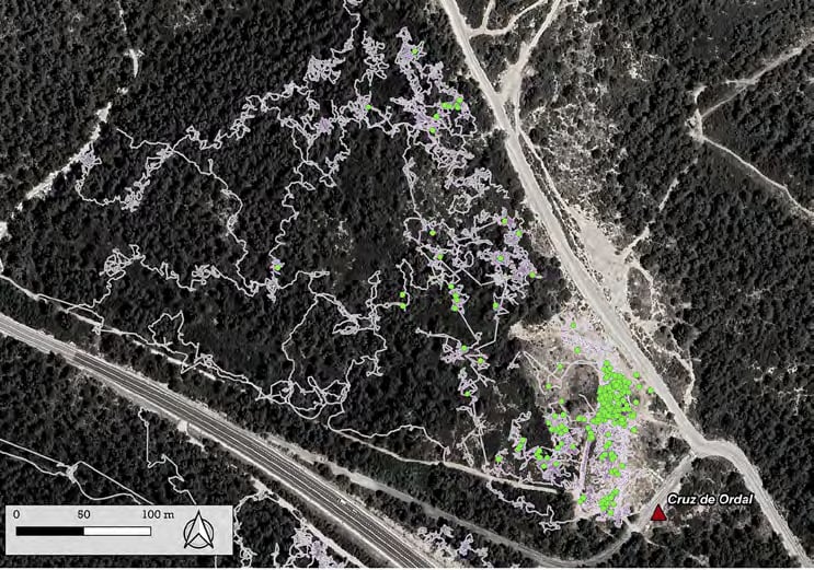 Mapa de dispersión del total de hallazgos en el lugar de la batalla de Ordal.