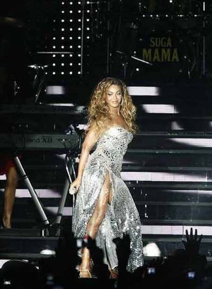 Beyoncé, durante su actuación en Madrid.