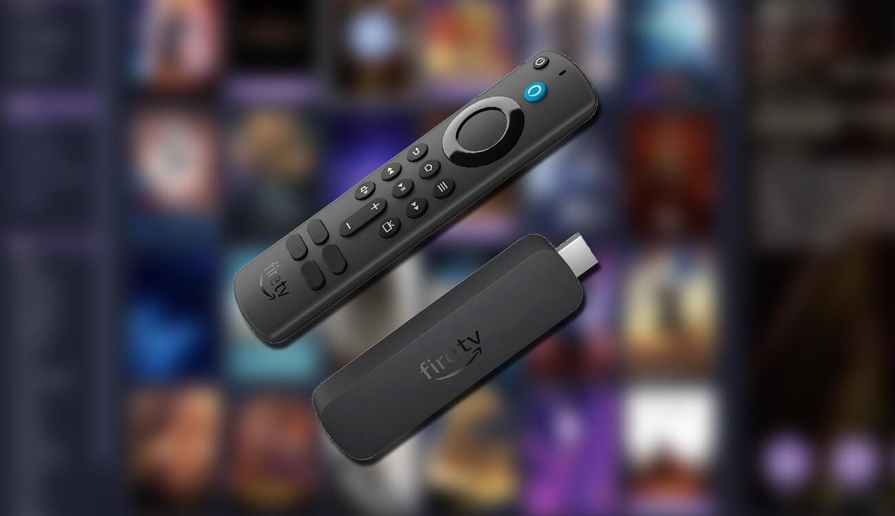 Fire TV Stick con fondo de Stremio