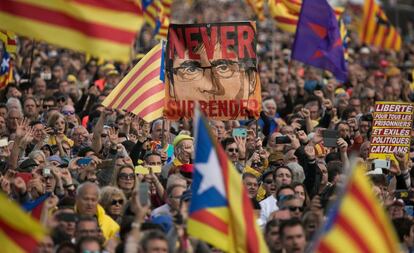 Assistents a l'acte de Puigdemont a Perpinyà.