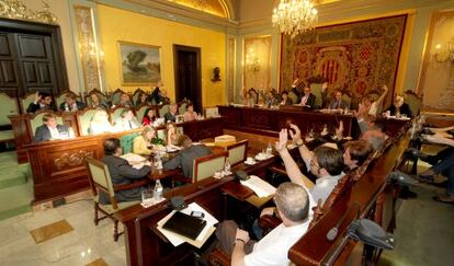 El pleno del Ayuntamiento de Lleida, en la votación de ayer.