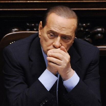 Silvio Berlusconi, ayer en el Parlamento italiano.