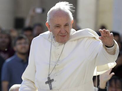 El papa Francisco, durante la audiencia general de los miércoles.