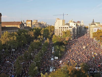 Manifestació a Barcelona el dia 3 d'octubre.