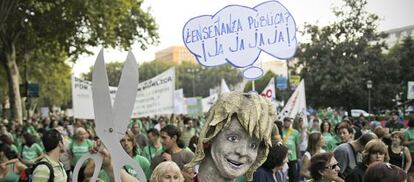 Protesta contra los recortes educativos en octubre de 2011.