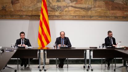 Quim Torra preside una reunión extraordinaria del Consell Executiu para analizar la evolución del coronavirus.