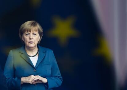 Merkel este lunes en la Cancillería, en Berlín.