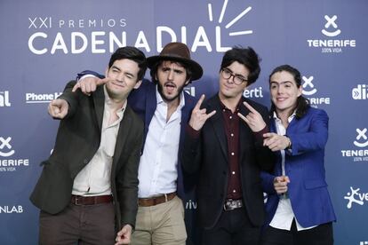 Los integrantes de la banda colombiana Morat.