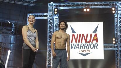 Dos participantes del primer programa &#039;Ninja Warrior Espa&ntilde;a&#039;.