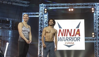 Dos participantes del primer programa 'Ninja Warrior España'.