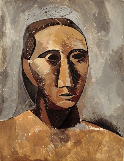 'Cabeza femenina' (1908), de Picasso, una de las obras que complementan la retrospectiva 'Modigliani. La revolución del primitivismo'.