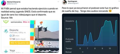 Dos usuarios de Twitter comparten los datos registrados por sus aplicaciones