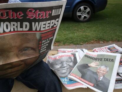 "O mundo chora", reza a portada de The &#039;&#039; Star de Soweto.