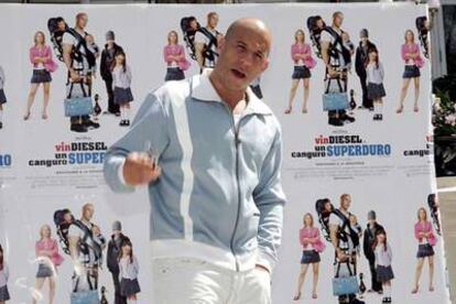 Vin Diesel, durante la presentación en Madrid de <i>Un canguro superduro.</i>